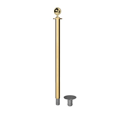 Montour Line Stanchion Post and Rope Removable Base Pol.Brass Post Ball Top SP400R-BA-PB